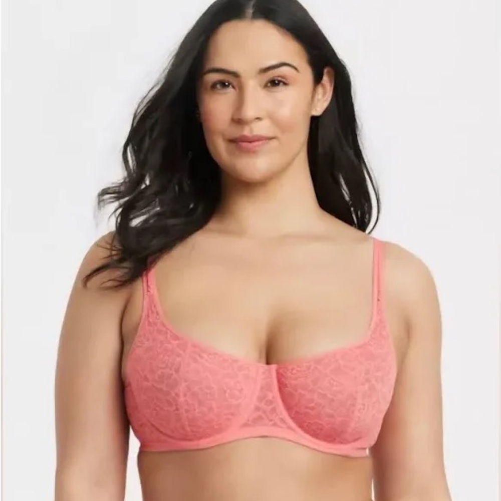 Must BUY 2 Items‼️ Auden Coral Lace Bra NWOT